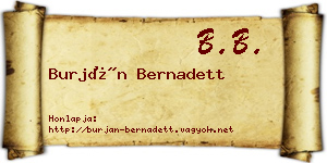 Burján Bernadett névjegykártya